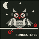 Hibou graphique souhaitant de joyeuses f&ecirc;tes